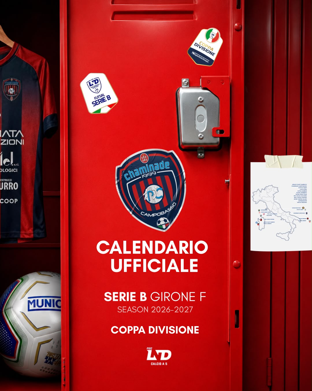 Calendario ufficiale Serie B Girone F e Coppa Divisione, season 2026/2027